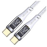 Кабель Usams US-SJ574 Type-C To Type-C PD 100W Aluminum alloy Transparent Data Cable --Icy Series 1.2m tal