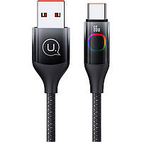 Кабель Usams US-SJ636 6A Type-C Fast Charging & Data Cable with Colorful Light --XM Series tal