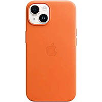 Чохол для смартфона Leather AAA Full Magsafe IC for iPhone 15 Orange