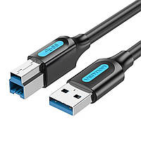 Кабель Vention USB 3.0 A Male to B Male Cable 2M Black PVC Type (COOBH) tal