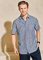 Рубашка шведка льняная мужская рубашка Livergy XL (воротник 43-44) серый (70025)