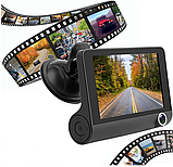 Автомобільний реєстратор 4” 1080P FHD (3 об'єктиви, камера заднього огляду, огляд) VID-1080, фото 7