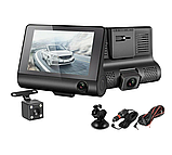 Автомобільний реєстратор 4” 1080P FHD (3 об'єктиви, камера заднього огляду, огляд) VID-1080, фото 9