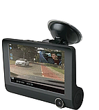 Автомобільний реєстратор 4” 1080P FHD (3 об'єктиви, камера заднього огляду, огляд) VID-1080, фото 10