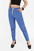 Штани жіночі яскраві літні у великих розмірах Штани стрейч Dasire бавовна Блакитний колір L-XL, фото 4