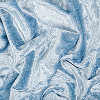 Лоскут тканини оксамит вінтажний для рукоділля світло-блакитний 50 см/29см