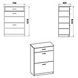 Тумба під взуття ТО-3А Дуб крафт золотий Компаніт (73х40х102 см), фото 2