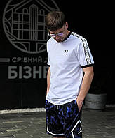 Белая футболка Fred Perry на лампасах Fred Perry футболка лампасы андеграунд футболка фред перри кежуал