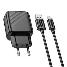 SM  SM Сетевое Зарядное Устройство Hoco CS21A 1USB QC 18W+USB to Type-C Цвет Черный, фото 3