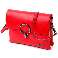 Удобная женская сумка на плечо KARYA 20857 кожаная Красный js