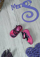 Тапочки Туфли для девочки Viggami текстильные розовые в горох Размер 18
