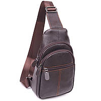 Удобная мужская сумка через плечо из натуральной кожи 21308 Vintage Коричневая js
