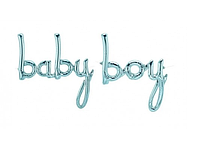 Фольгированная надпись «baby boy» - голубой