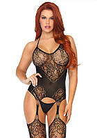 Leg Avenue Jacquard net bodystocking OS Black js