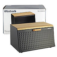 Хлебница Ofenbach Черный 35,5х21,5х19,5см из нержавеющей стали/бамбук KM-100805 js