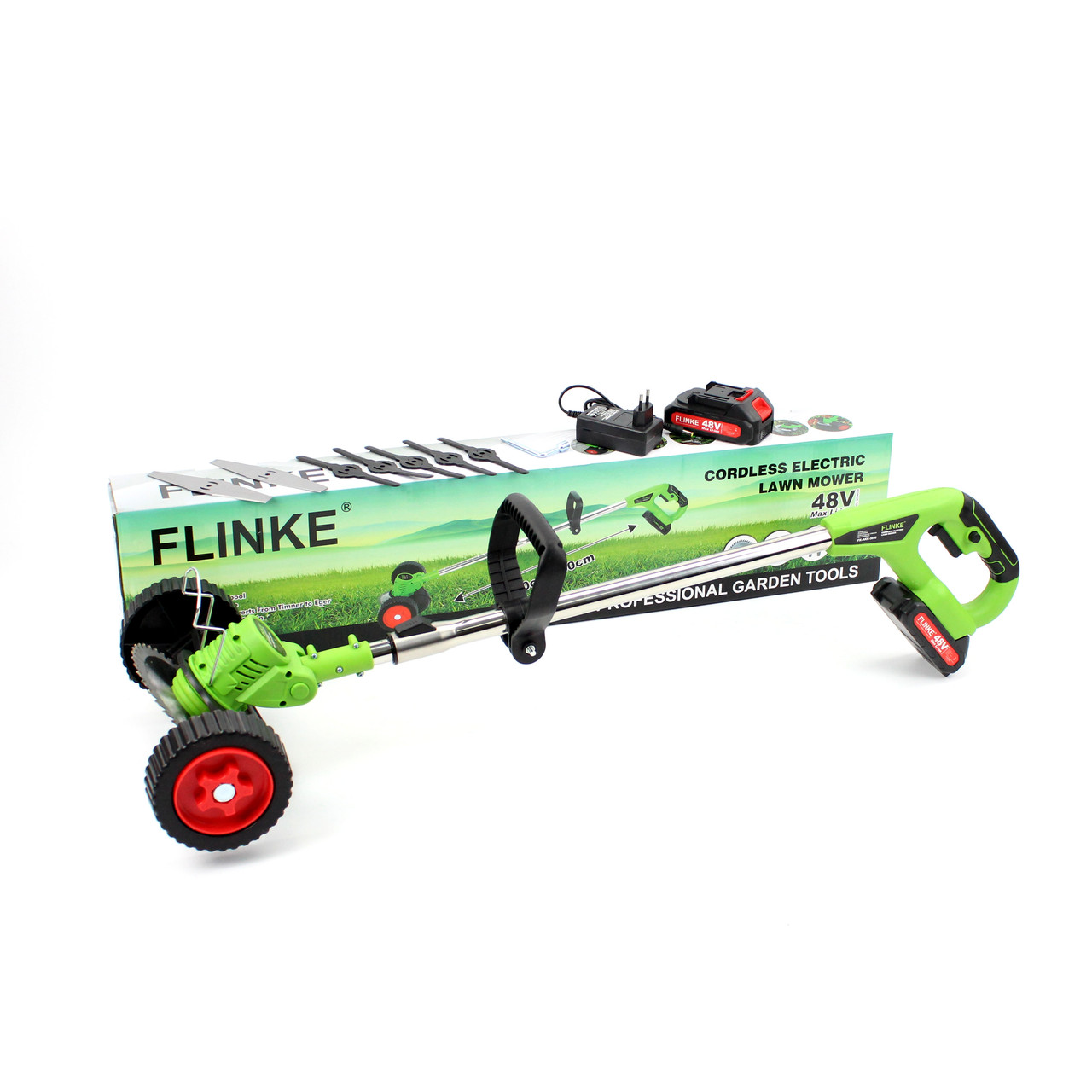 Акумуляторний тример FLINKE FK-AKK-3050 (48V) АКБ тример з колесами