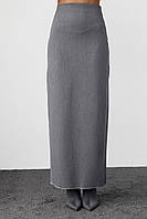 Длинная юбка-карандаш с высоким разрезом - серый цвет, L (есть размеры) js