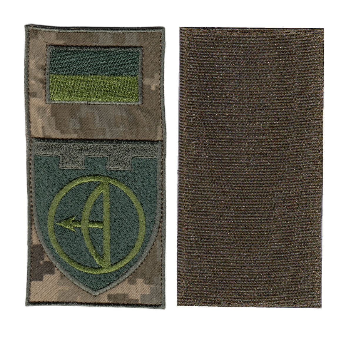 Шеврон військовий / армійський,112 ОБрТрО, олива на пікселі, ЗСУ. 14 см * 7 см, фото 1