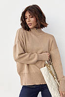 Женский свитер в технике тай-дай - светло-коричневый цвет, L (есть размеры) js