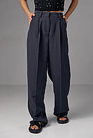 Классические брюки со стрелками прямого кроя - темно-серый цвет, L (есть размеры) js