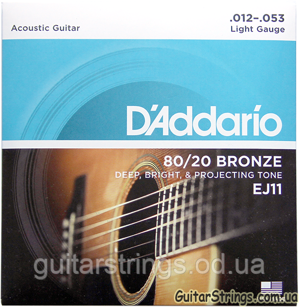 Струны D'Addario EJ11 Bronze 80/20 12-53 - фото 1 - id-p229501185