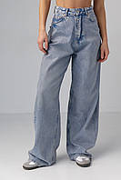 Женские широкие джинсы wide-leg - синий цвет, 34р (есть размеры) js