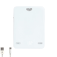 Кухонные весы Adler AD 3177w 10 кг заряжаются через USB