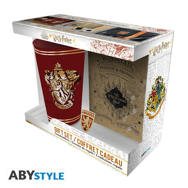 Подарунковий набір HARRY POTTER Gryffindor (Склянка, пін та блокнот)