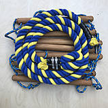 Навісний набір для шведської стінки, кільця, канат,мотузкова драбина (8 сходів) NN-3-2.2(україна), фото 2