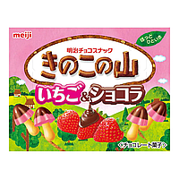 Печенье Meiji Kinoko No Yama Strawberry Chocolate Biscuit Клубника 64g