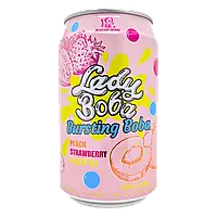 Напиток Lady Boba Bubble Tea Black Tea Peach Strawberry 320ml