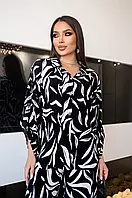 Жіночий літній вільний костюм чорного кольору штани та сорочка