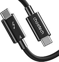 Кабель USB4.0 Thunderbolt Type-C MM 80см 100W 8K HDR Choetech A3010 Black