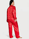 Червона сатинова піжама р.S regular Victoria's Secret Satin Long Pajama Set, фото 2