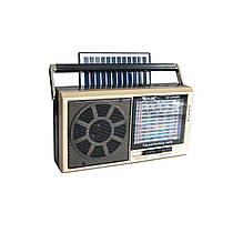 Радіоприймач ФМ Golon RX-4700BS Чорно-золотий - портативний радіо приймач із сонячною панеллю