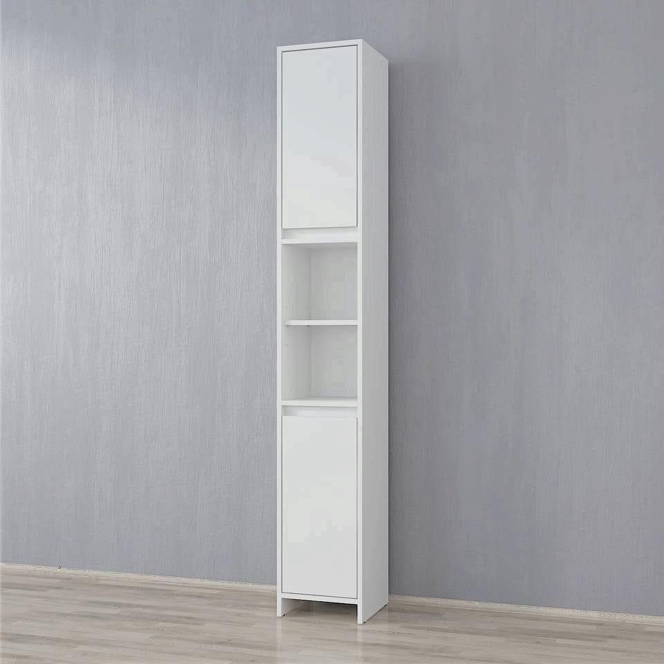 Вертикальна шафа з 6 полицями для білизни та рушників до спальні, стильний пенал з одягом з ЛДСП у квартиру, фото 1