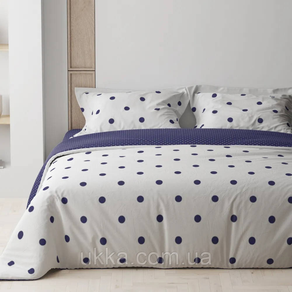 Сімейна постільна білизна євро Теп ранфорс Perfect Dots