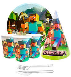 Набір святкового посуду "Майнкрафт" (на 10 персон)., Україна