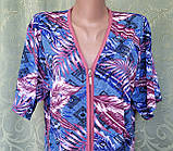 Халат жіночий на блискавці з коротким рукавом. Бавовна 56 р., фото 3