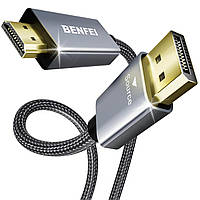 Кабель BENFEI 4K DisplayPort — HDMI длиной 1,2 м[алюминиевый корпус, нейлоновая оплетка], кабель Uni-Direct