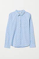 Рубашка хлопчатобумажная голубая звезды H&M 170см