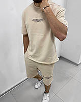 Костюм летний мужской (шорты/футболка), двунитка M(48-50) L(52-54) (4) beg1364-1696