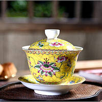 Гайвань лотосовый пруд жёлтый 200МЛ для чая, для чайной церемонии