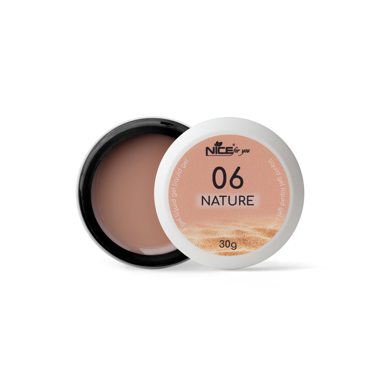Рідкий гель Nice for you Liquid gel Nature Sand №06 Темно-бежевий 30 г, фото 1