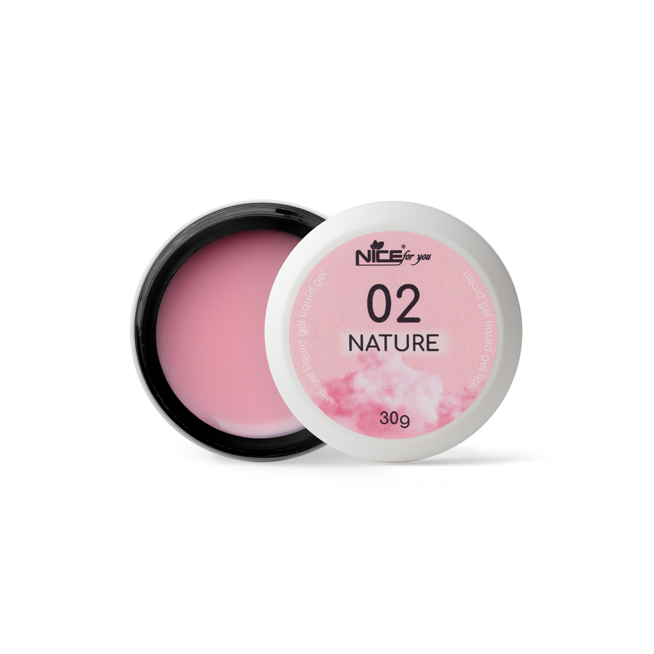 Рідкий гель Nice for you Liquid gel Nature Cloudy pink №02 Холодний рожевий 30 г