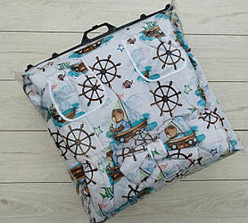 Постільний комплект у ліжечко 9 в 1 "Ведмедик з корабликом"