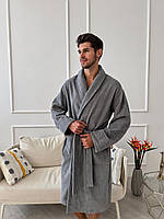 Халат мужской махровый COSY серый размер M, L, XL, 2XL