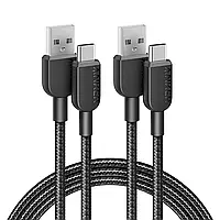 Кабель Anker 310 PowerLine USB-A to Type-C Charger Cable [2-Pack - 1,8м] - Black