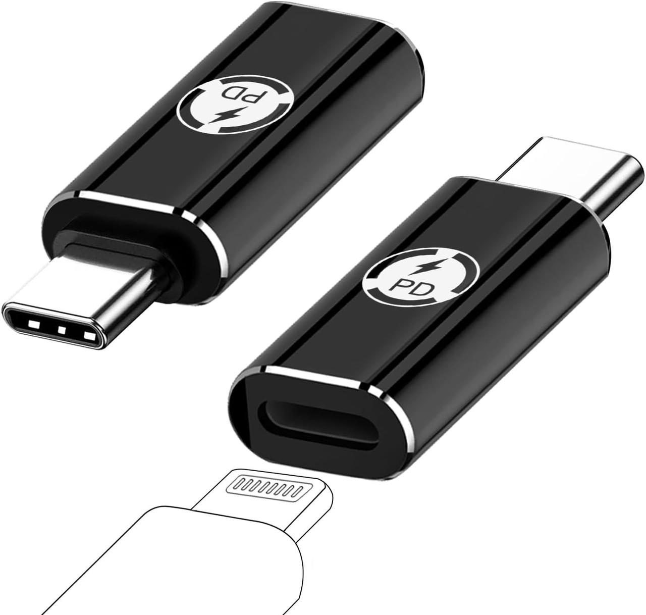 Адаптер перехідник USB Type-C - Lightning 27W PD Fast Charging Black, фото 1