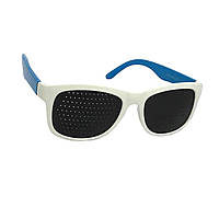 Перфоровані окуляри 6203 у біло-блакитній оправі